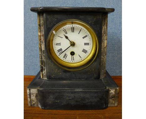 A 19th Century French Belge noir mantel clock