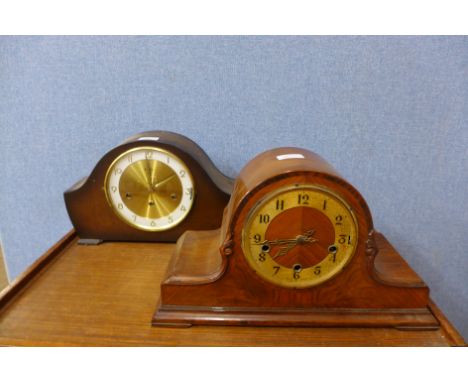 A Bentima mantel clock and a Westminster chime mantel clock (lacking glass)