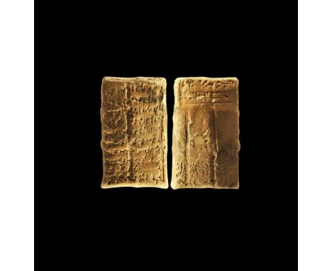 1731 BC. A baked clay letter in sealed baked clay envelope with lines of cuneiform text. From an old Adelaide, Australian col