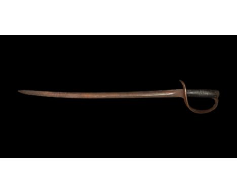 Later 19th century AD. A slender single-edged 1814 pattern cutlass with fuller to both faces of the blade, deep handguard wit