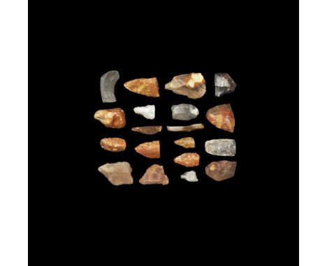 Neolithic, 5th-3rd millennium BC. Group comprising: mixed flint implements, all showing good quality shaping and retouching, 