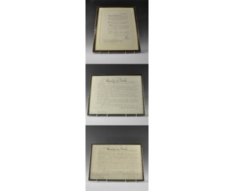 Date 28th February 1943, 31st October 1950, 11th June 1960. A group of three official documents relating to Lawrence Geoffrey