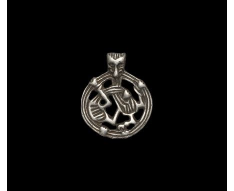 Late 10th-early 11th century AD. A silver Scandinavian pendant of Riddarholmen type (also widespread in the historical Rus re