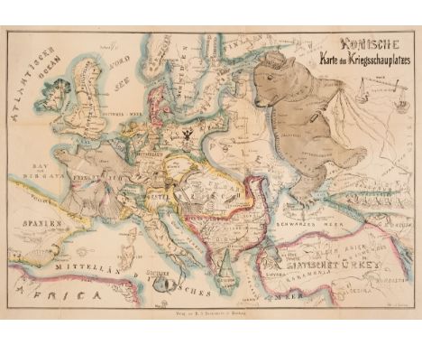 Europe. Onwyn (Thomas, after), Komische karte des Kriegschauplatzes, Hamburg: Verlag von B. S. Berendsohn, circa 1856, etched