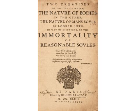 Digby (Kenelm). Two Treatises. In the one of which, the Nature of Bodies, in the Other the Nature of Man's Soule is Looked In