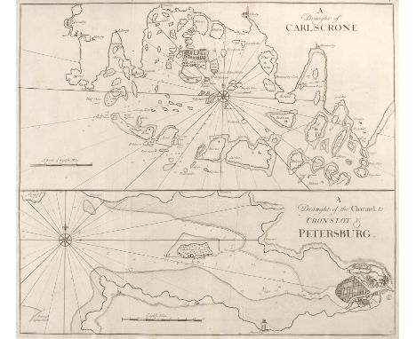 St. Petersburg. Senex (John), A Draught of Carlscrone [&amp;] A Draught of the Channel; to Cronslot &amp; Petersburg, uncolou
