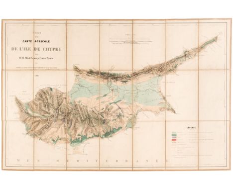 Cyprus. Gaudry (Albert &amp; Amedee Damour), Essai d'une Carte Agricole de l'Isle de Chypre... Paris, 1854, lithographic map,