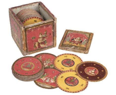 * Indian playing cards. Dashavatara Ganjifa (darchitri type), Sawantwadi, Maharashtra, India, 1888 or earlier, 115 (of 120, w