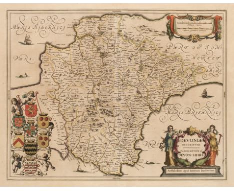 Devon. Jansson (Jan), Devoniae Descriptio. The Description of Devon-Shire, Amsterdam, circa 1646, engraved map with contempor
