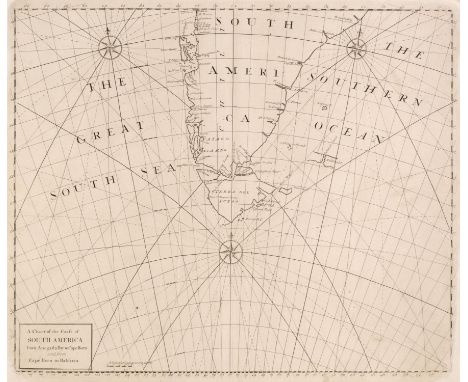 Sea Charts. Senex (John), The Chart of the Coast of South America from Anegaga Bay to Cape Horn and from Cape Horn to Baldivi