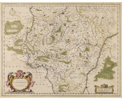 Luxembourg. Jansson (Jan), Ducatus Lutzenburgensis Nova et accurata Descriptio, Amsterdam, 1658, engraved map with contempora