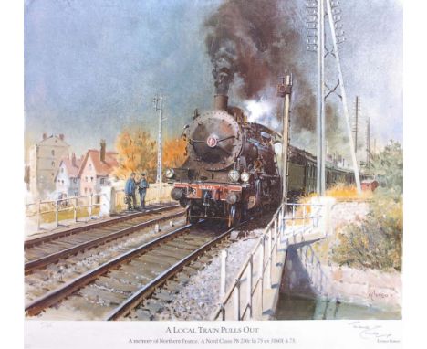 A mixed group of pictures and prints to include a signed print 'A local Train Pulls Out', Terence Cuneo, limited edition (qty