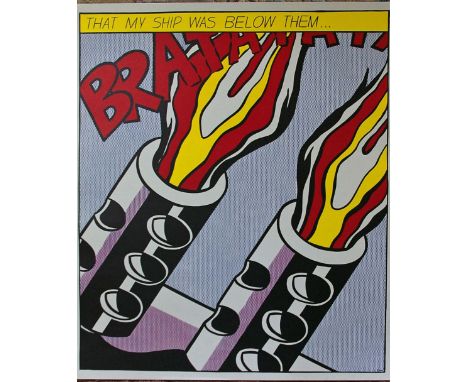 After Roy Lichtenstein (1923-1997)As I Opened Fire, Panel 3 of triptych 1964Coloured offset lithograph, published by Stedelij