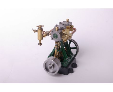 A Stuart model steam plant, model D10 stationary and marine engine in green. 17cm