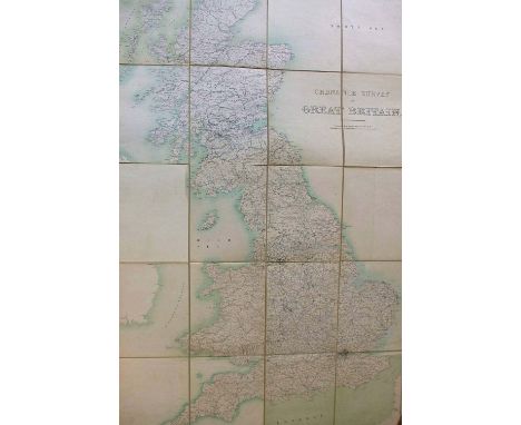 A cloth-bound Ordnance Survey map of Great Britain, inscribed 'Lt. Col., J.A.S. Gray C.M.G., D.S.O., Scale: 1 inch to 10 mile