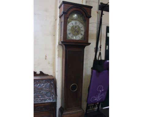 An 18th century longcase clock, signed John Lee of Cookham, with a square brass dial, eight day bell striking movement in a o