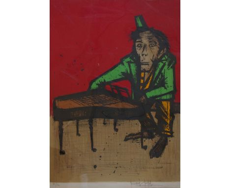After Bernard Buffet (French, 1928-1999)Monkey Pianist Limited edition coloured lithograph, numbered 82/120 in pencil lower l