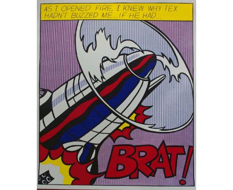 After Roy Lichtenstein (1923-1997)As I Opened Fire, Panel 1 of triptych 1964Coloured offset lithograph, published by Stedelij
