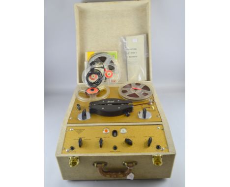 Brenell The Mark 5, series 2 Tape Recorder with accompanying manuals and tape reels