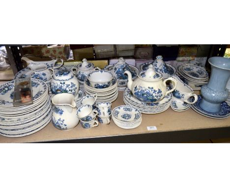 Mason's 'Fruit Basket' pattern dinner service, small selection of Oriental ceramics and a Swatch watch,Blue vase on right han