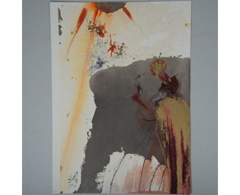 Rarely offered original color lithograph on heavy Arches paper entitled De Petra Exivit Aqua (Water Came out of the Rock) fro