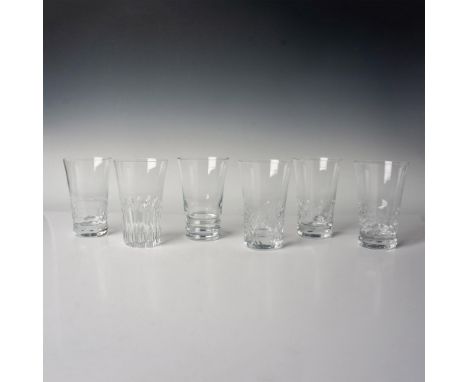 A set of 6 cocktail glasses, each with a different iconic Baccarat pattern: the Beluga, Etna, Vega, Biba, Stella and the Rosa