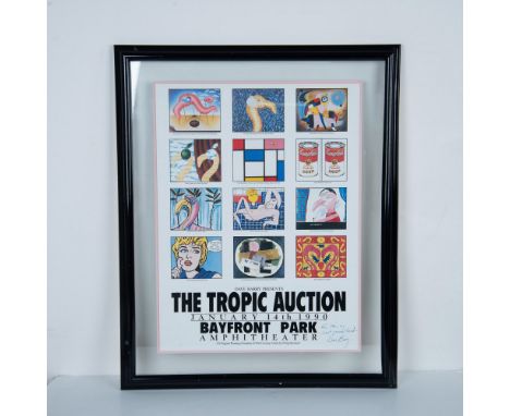 The Tropic Auction Flamingo Parody Poster includes twelve Philip Brooker interpretations of flamingos based on artistic style