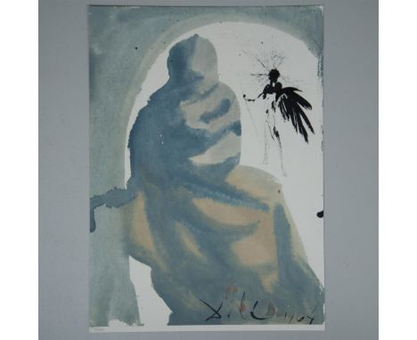 Original color lithograph on heavy Arches paper entitled Seduxisti Me, Domine (You Have Deceived Me, Lord) from Surrealist ar