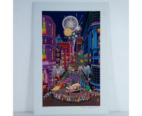 Rarely offered color serigraph on metal art plaque by American artist Melanie Taylor Kent, known for her Walt Disney artworks