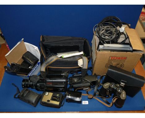 A quantity of digital cameras/video cameras. etc to include: Panasonic MC6, Kodak disc 3500, Tento 12 x 40 binoculars, Tower 