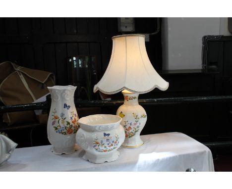 Aynsley Cottage Garden table lamp and shade, planter and vase 