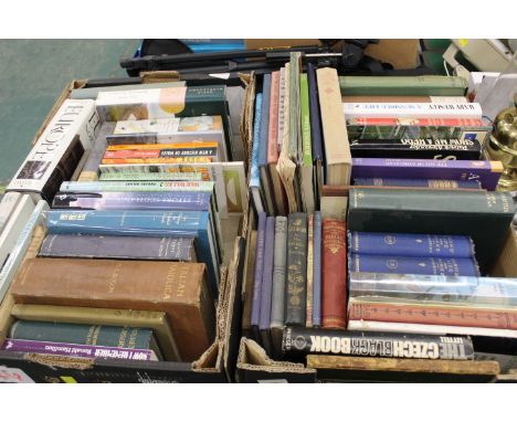 Two boxes of books, Italian Majolica, Burns Life and Works by R Chambers, books on history, archaeology etc 