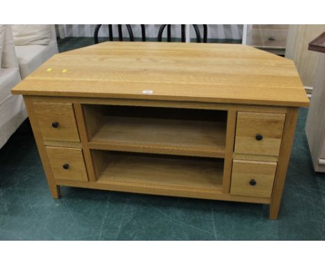 Modern light oak TV video unit