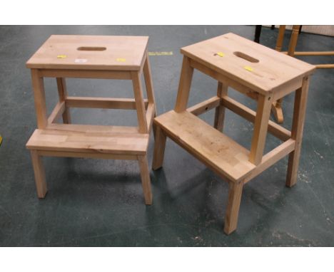 Pair of modern pine step stools