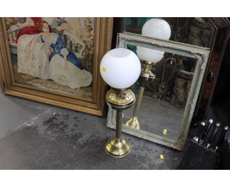 Vintage oil lamp and shade 