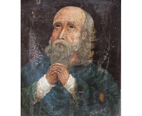 Continental School (19th century)A Bearded Saintoil on panel, 18cm x 15cm