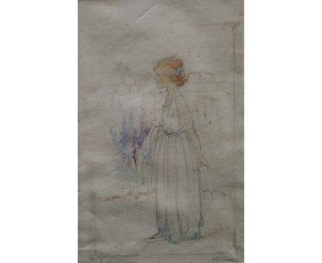 A FrenchEmma, Portrait of a Young Girlbears signature, watercolour, 21.5cm x 14cm