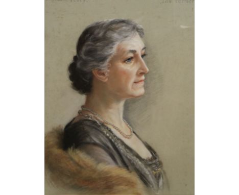 Ida Verner (early 20th century)Portrait of Constance Veseysigned, titled,  pastel, 50cm x 39cm