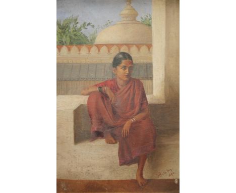 M Bulkley (Late 19th century)Portrait of a Young Indian Girlsigned, dated 1890, oil on canvas, 44.5cm x 29cm