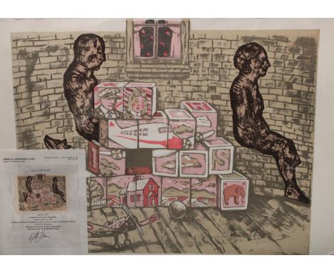 Seymour Rosofsky (1924 - 1981), by and after, Interno, signed and numbered by the artist, lithograph, No. 58 of 100, 60cm x 8