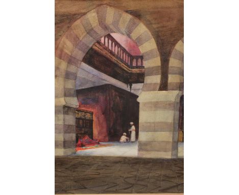 W R Price (Orientalist School)Mosque Interiorsigned, watercolour, 35.5cm x 24.5cm