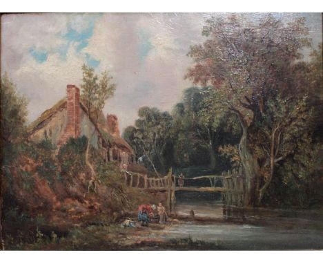 Attributed to James Stark (Norwich School, 1794-1859)Rural Lifeinscribed plaque, oil on panel, 22cm x 29.5cm 