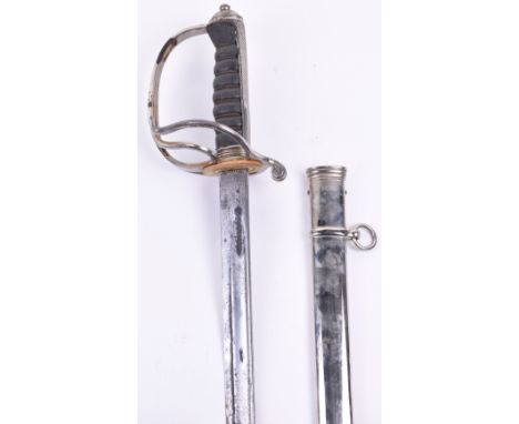 WW2 Royal Artillery Officers Sword by Wilkinson No. 52275, regulation blade etched with Royal arms, regimental device and fol