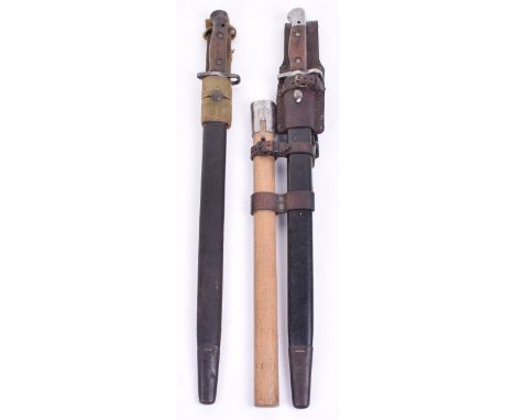 British 1907 Pattern Bayonet by Wilkinson, complete with its original leather and steel mounted scabbard. Fitted with a repro