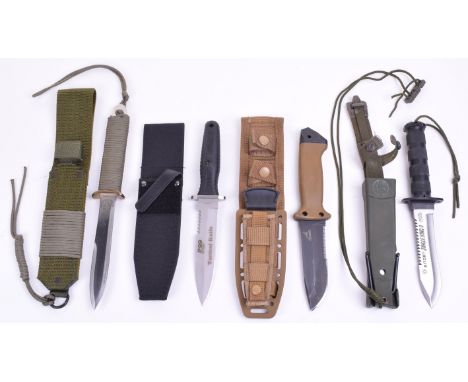 Selection of Modern Combat & Commemorative Knives, consisting of a Gerber LMF II Desert Survival Infantry knife in original s