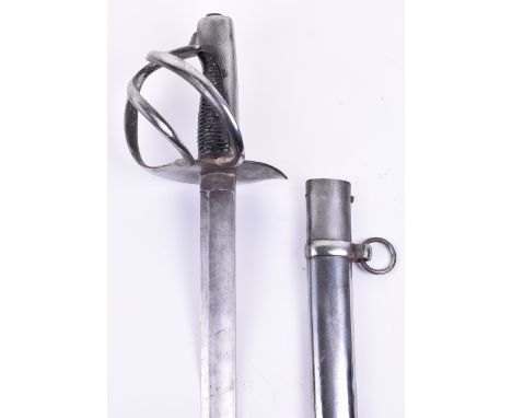 Continental (German?) Cavalry Troopers Sword, 19th century, curved single edge blade stamped with king’s head maker’s mark, 1