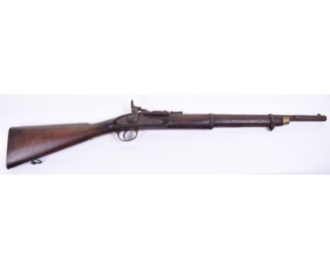 .577” Snider 2-Band Artillery Carbine, 102cms, barrel 52cms with ladder rearsight and bayonet bar at muzzle, regulation brass