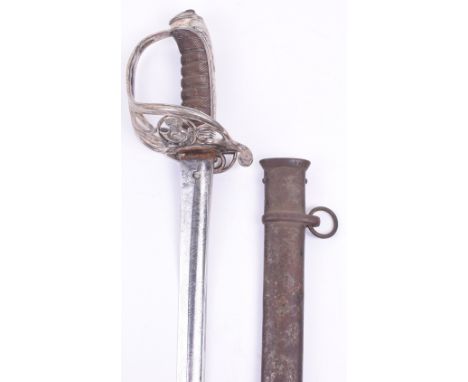 1845 Pattern Officers Sword of the 39th Worcestershire Rifle Volunteers Belonging to the Earl of Shrewsbury, slightly curved 