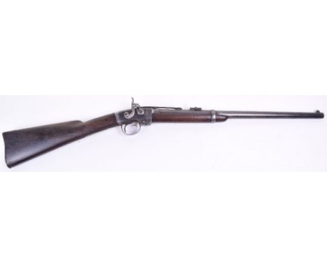 American Breech-Loading Percussion Carbine No 12812, frame side stamped SMITHS PATENT, JUNE 23 1857, ADDRESS POULTNEY & TRIMB