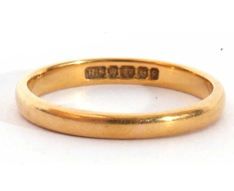 22ct gold wedding ring, 2.7gms, Birmingham 1956, size L/M